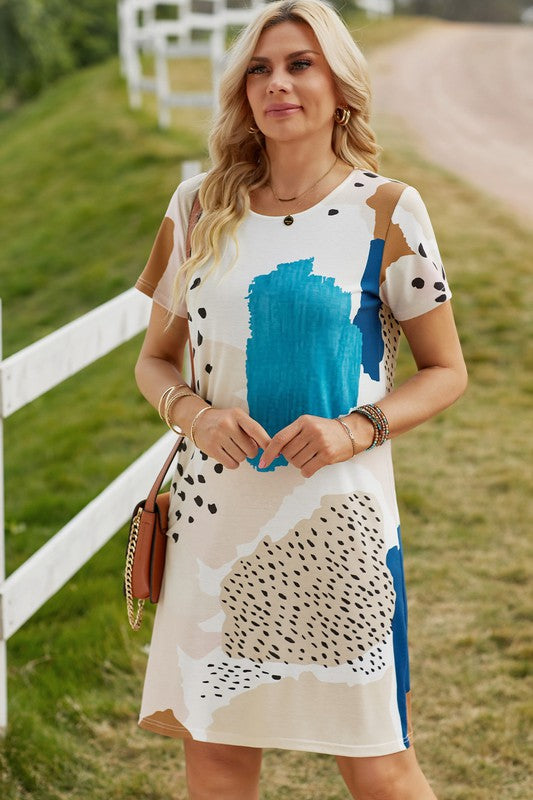 Animal Print Color Block Dress Hangerlust Animal Print Color Block Dress Hangerlust