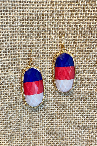 Red, White and Blue Dangle Earrings