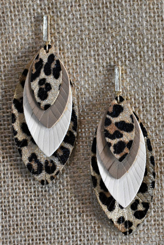 Leather Layered Earrings