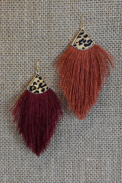 Leopard Fringe Tassel Earrings