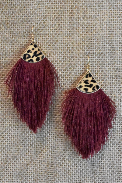 Leopard Fringe Tassel Earrings