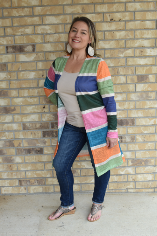 Multicolored Striped Cardigan