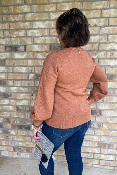Textured Rust Sweater