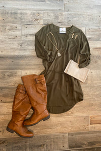 Olive Belted Dress