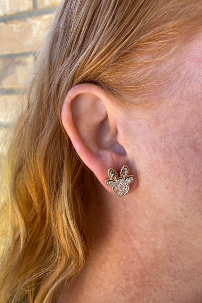 Rose Gold Deer Druzy Stud Earrings