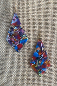 Diamond Shaped Acrylic Dangle Earrings