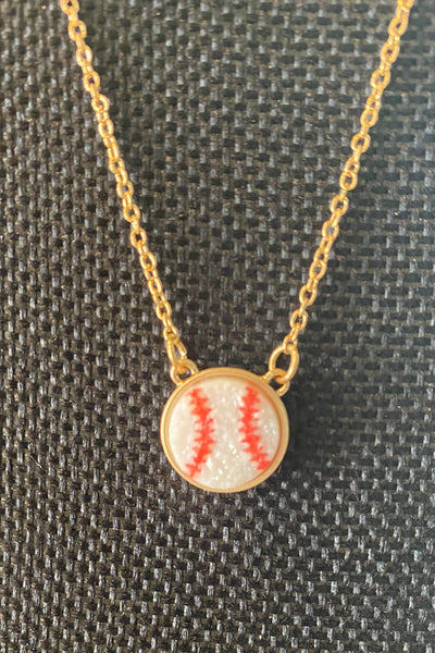 Druzy Baseball Necklace