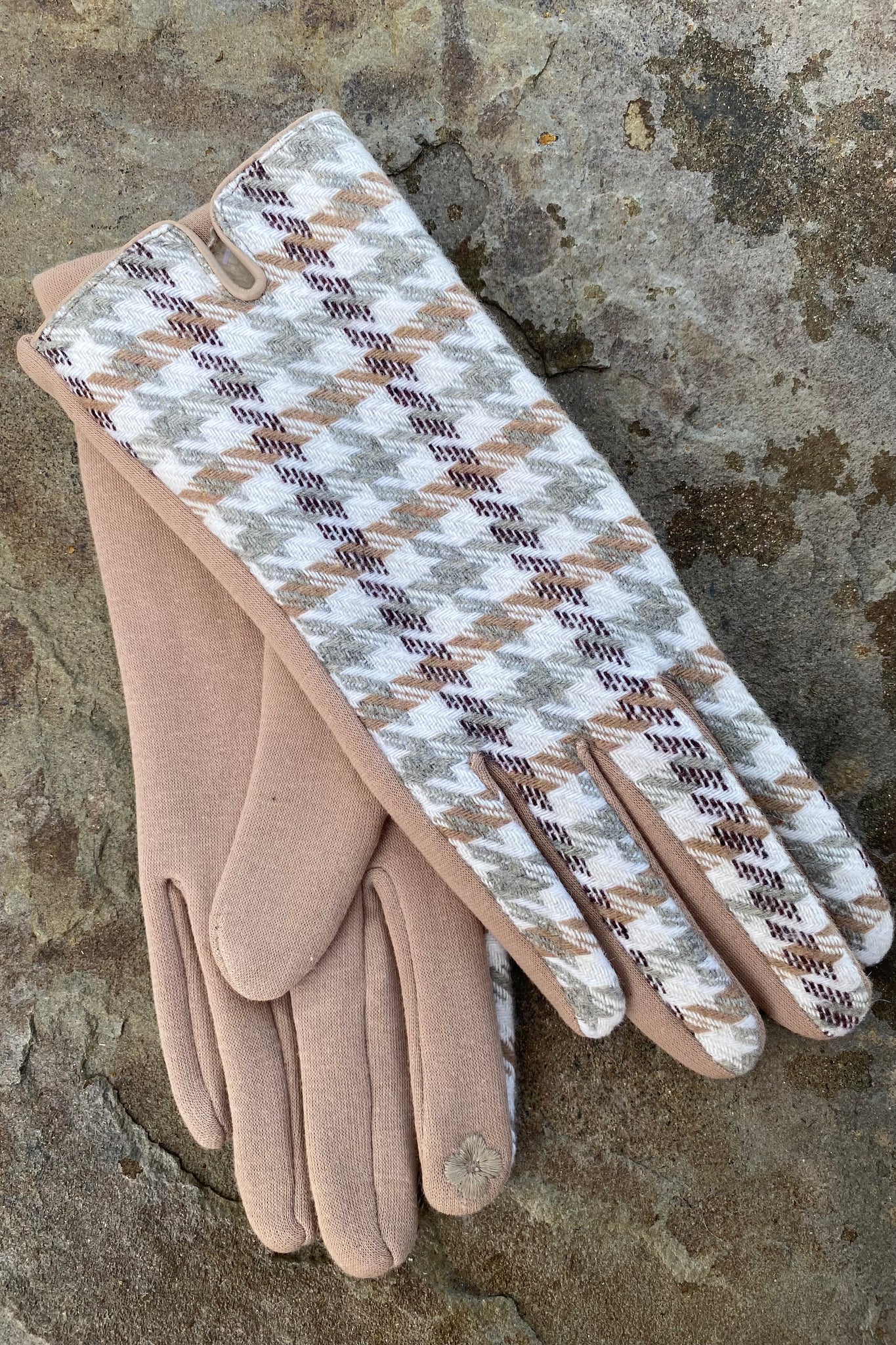 Tweed Print Gloves